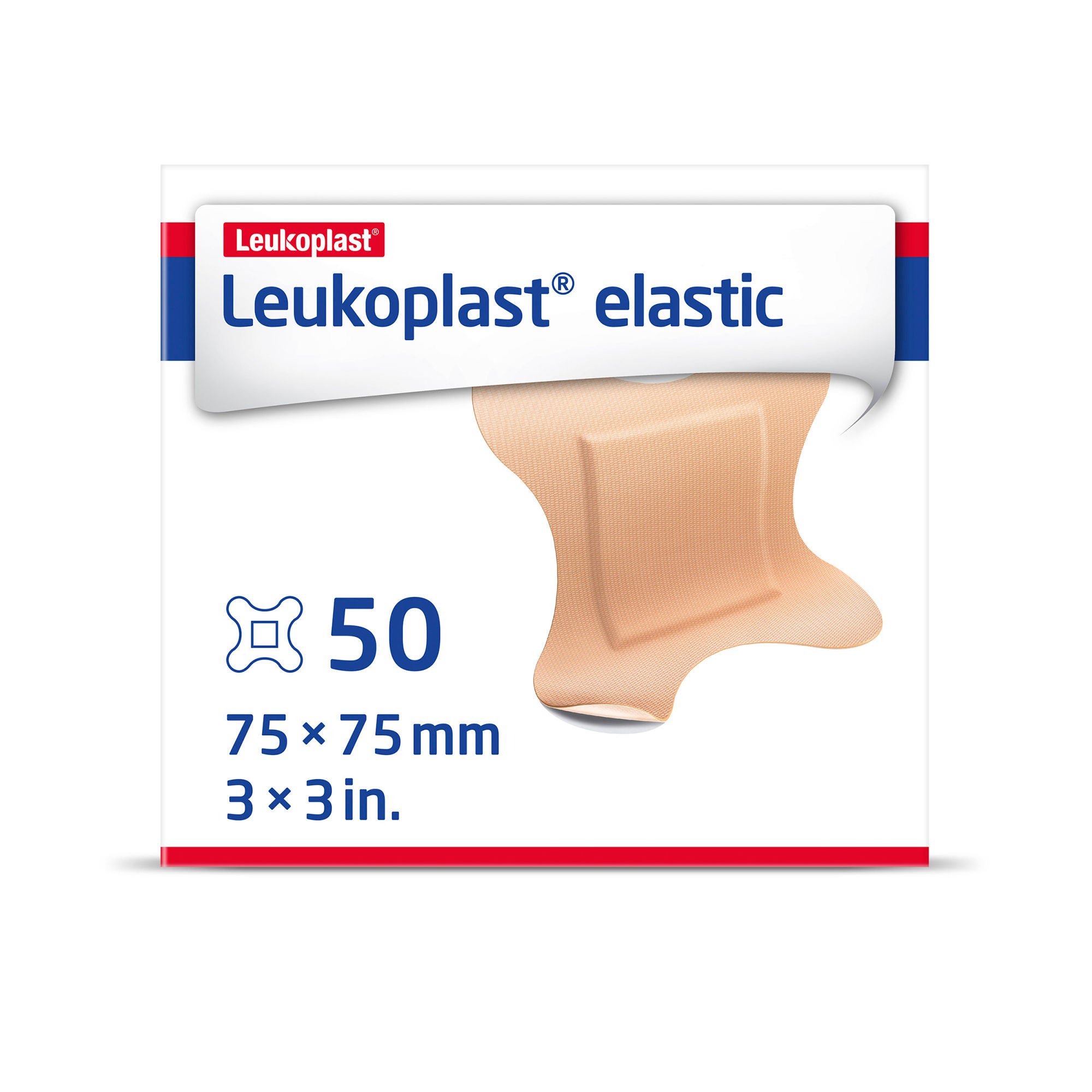 Leukoplast® Elastic Adhesive Strip, 3 x 3 Inch Four-Wing