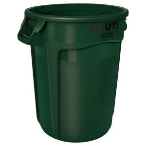 Rubbermaid Commercial, VENTED BRUTE, 44 gal, Resin, Green, Round, Receptacle