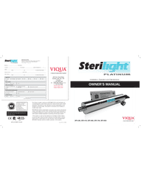 Viqua Sterilight SP320-HO Platinum Series UV Disinfection System 18 gpm Manual