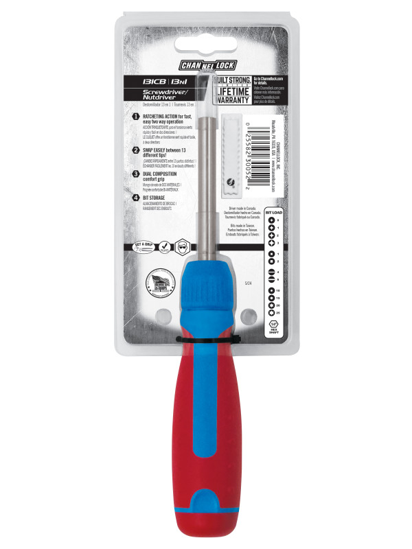 131CB 13-in-1 Ratcheting Multi-Bit Screwdriver - Channellock, Inc.