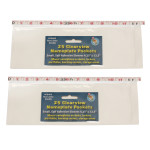Ashley Productions&reg; Clear View Self-Adhesive Small Name Plate Pocket, 4-1/4" x 12-1/2", 25 Per Pack, 2 Packs ASH10400-2