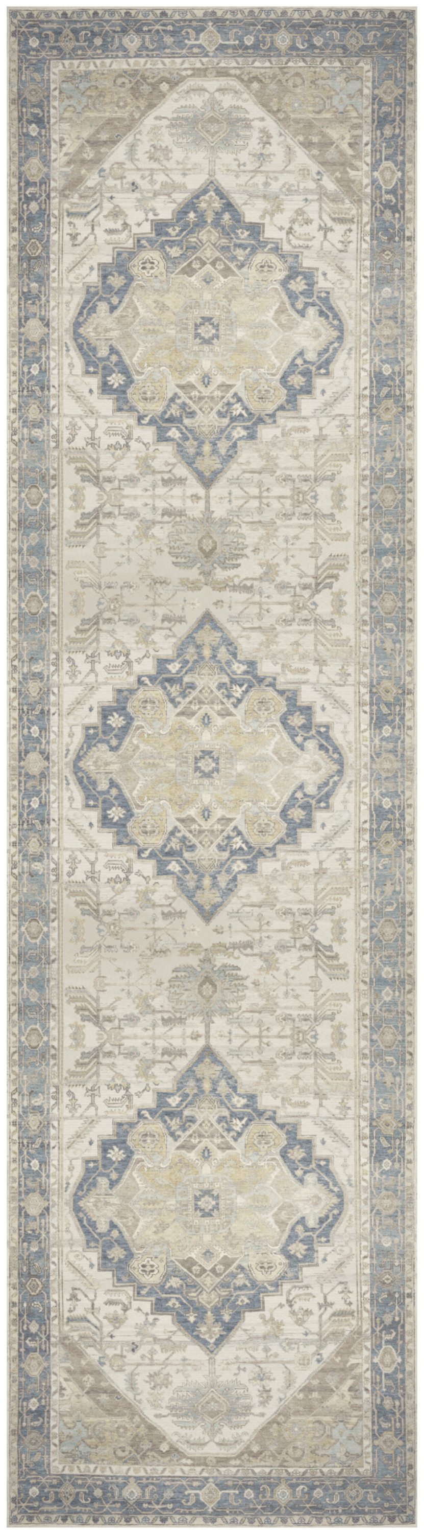 Nourison Vintage Washables 2'2" x 8' Blue Green Vintage Indoor Rug