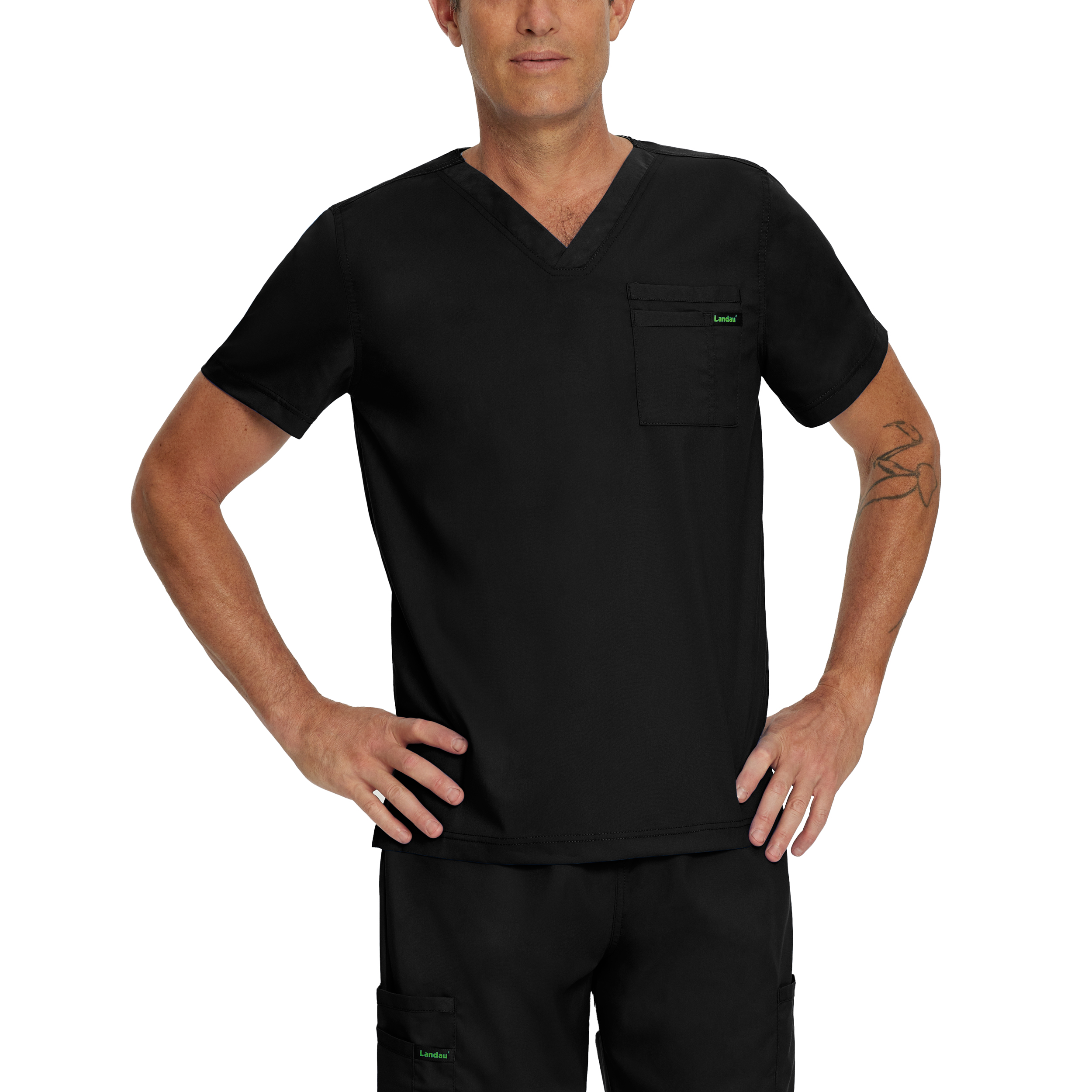 Landau ProFlex Unisex 2-Pocket V-Neck Scrub Top - 4259 FREE SHIPPING! - Picture 2 of 9
