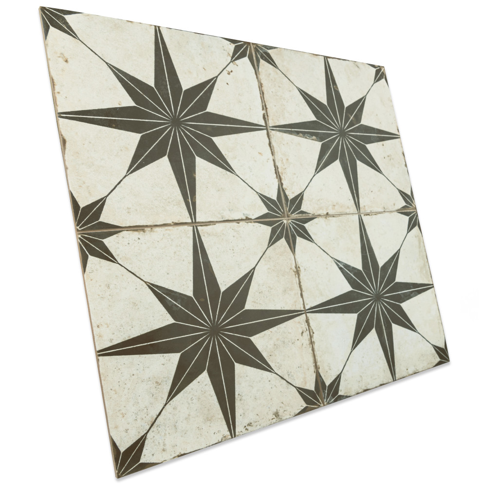 Kings Star Supernova Nero 17-3/4 in. x 17-3/4 in. Porcelain Floor and Wall Tile