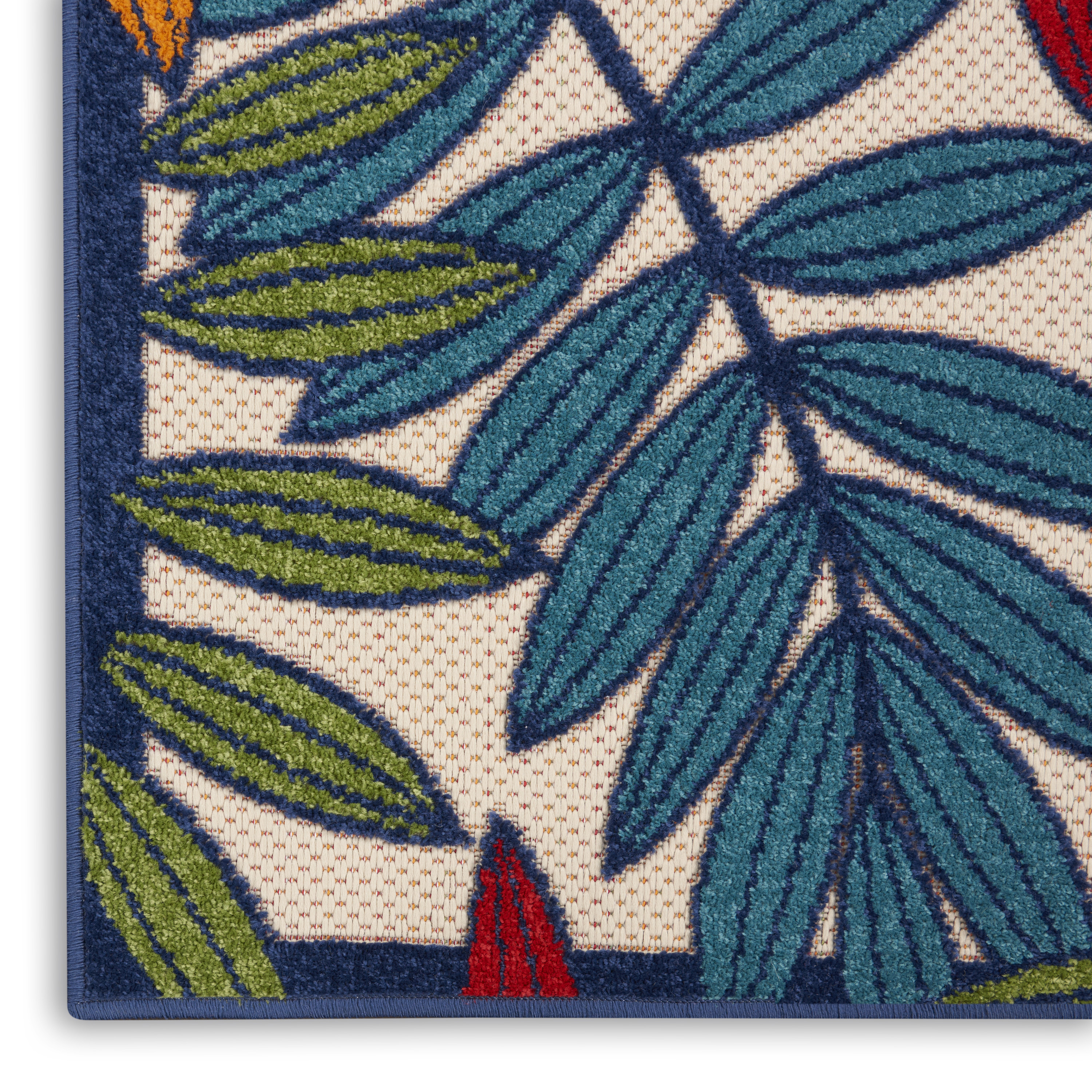 Nourison Aloha 2'3" x 8' Multicolor Tropical Rug