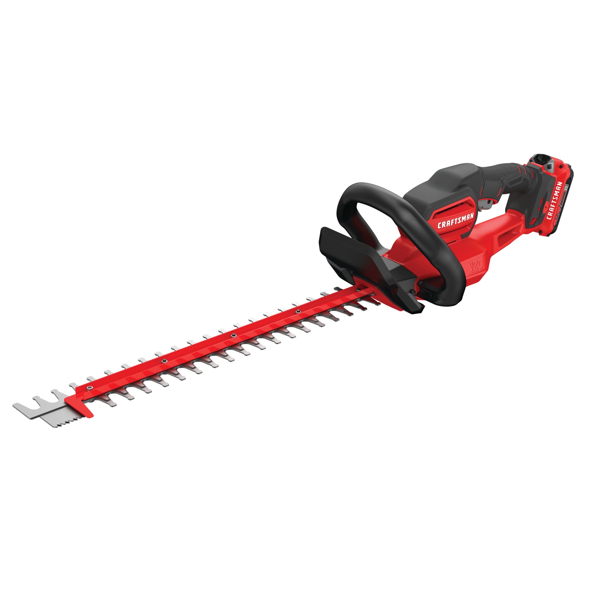 Cordless 22 inch hedge trimmer kit 2 ampere hours.