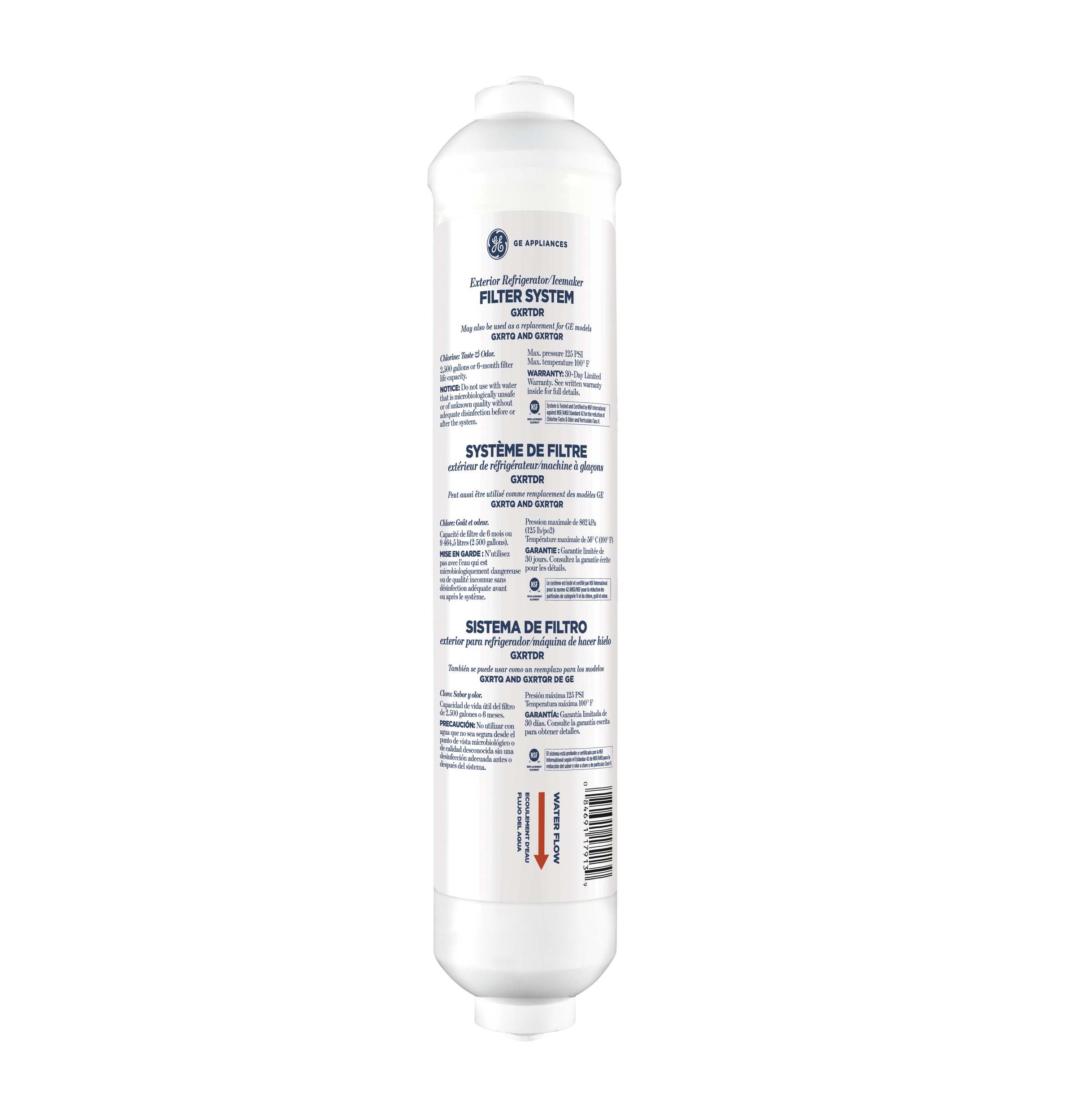 In-Line Water Filtration System  for Refrigerators or Icemakers &mdash; Model #: GXRTDR