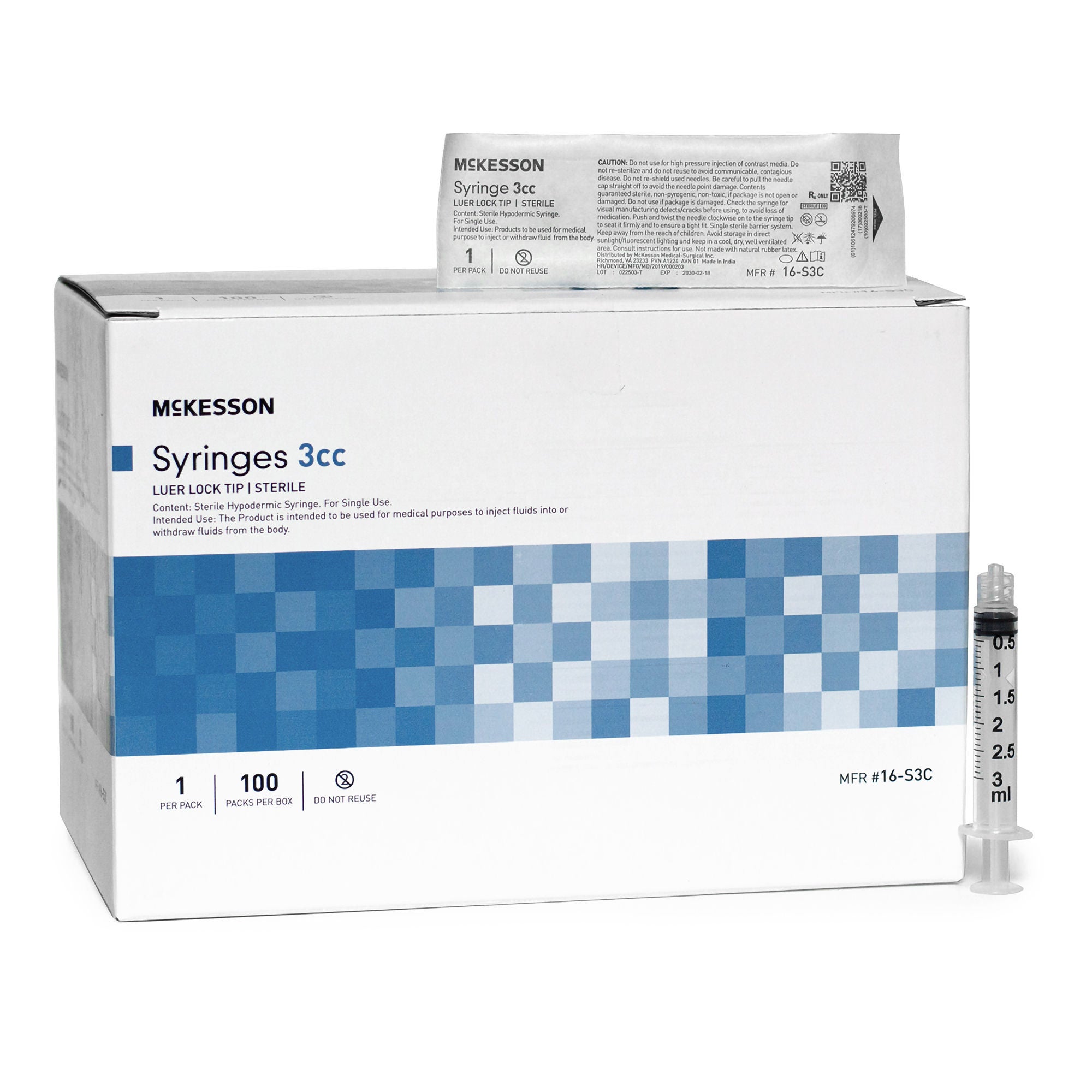 McKesson Brand SYRINGE, LL 3CC (100/BX 24BX/CS)