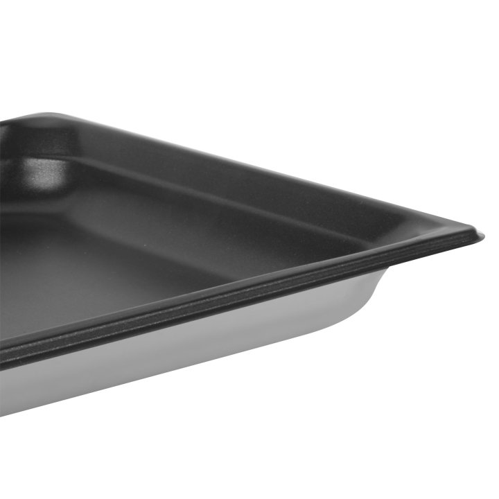 Full-size 1 ½-inch-deep Super Pan 3® stainless steel steam table pan with Steel Coat x3™ nonstick coating