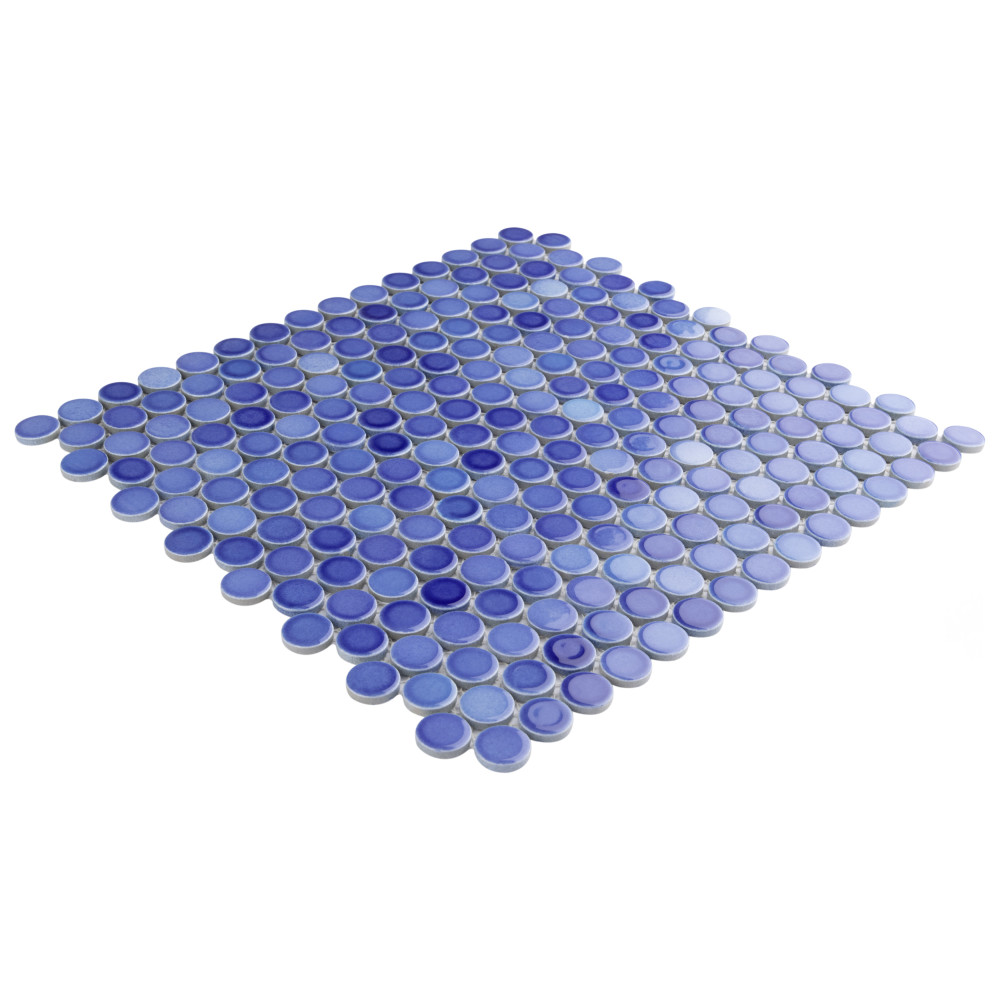 Hudson Penny Round Niagara 11-7/8 in. x 12-5/8 in. Porcelain Mosaic Tile