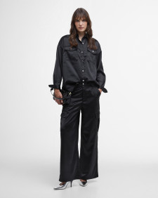 Della Satin Long-Sleeved Shirt Classic Black