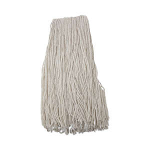 Boardwalk, Premium Rayon Cut-End Wet Mop Head with 1" Headband, 24 oz, White