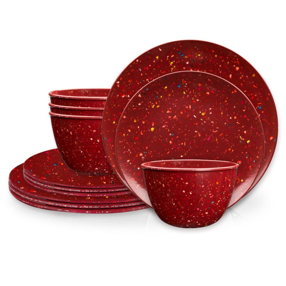 Confetti Dinnerware Set, Brick, 12-piece set slideshow image 2 Confetti Dinnerware Set, Brick, 12-piece set slideshow image 2