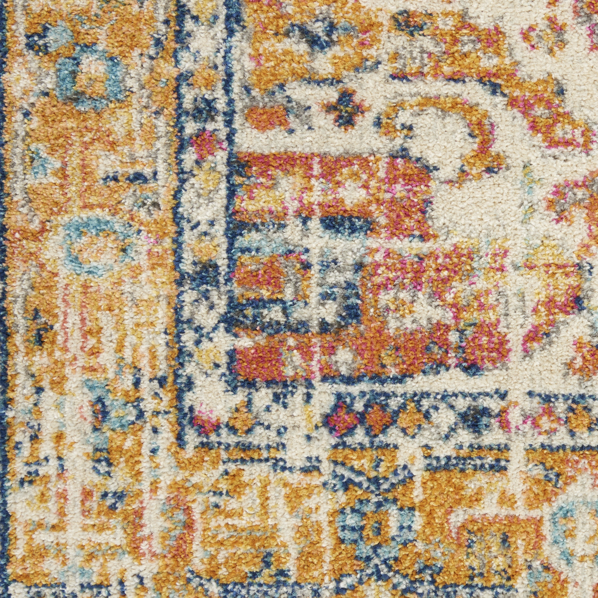 Nourison Passion 4' x Round Ivory Yellow Bohemian Indoor Rug