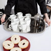 23 ½-inch Elegant Reflections oblong stainless steel serving tray with handles