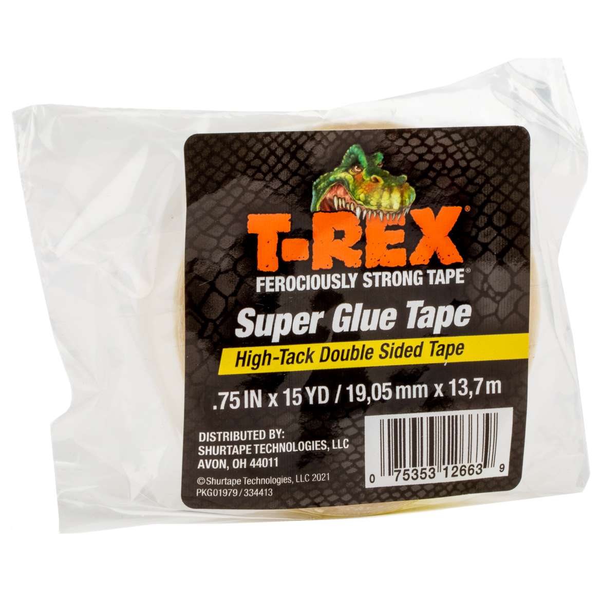 T-Rex® Double Sided Super Glue Tape - Clear, 0.75 in. x 15 yd.
