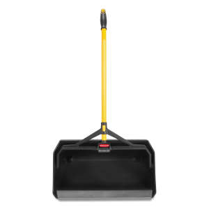 Rubbermaid Commercial, Maximizer Heavy Duty, Black, 18", Dust Pan with Long Handle