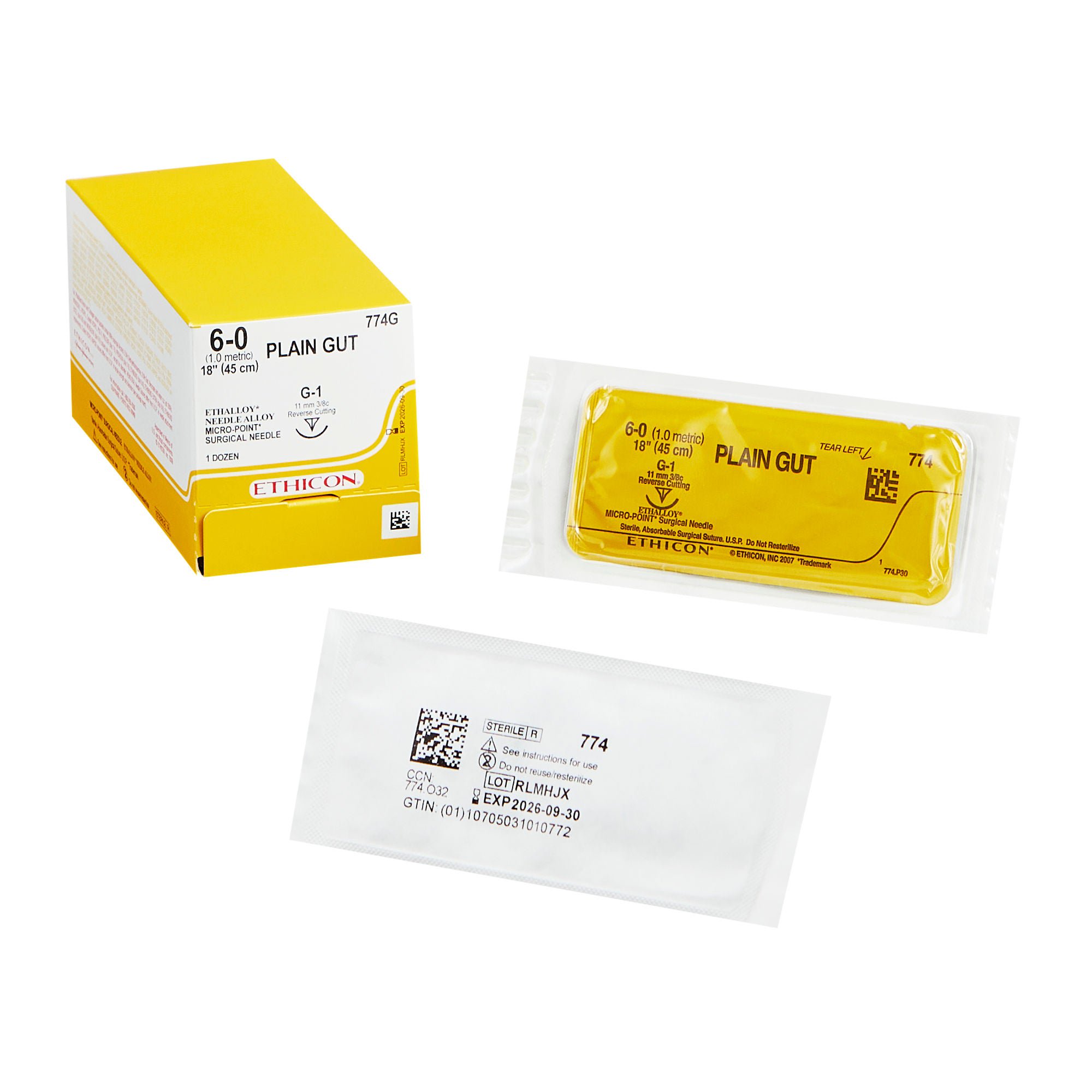 J & J Healthcare Systems SUTURE, GUT PL 6-0 18" G-1 (12/BX)