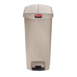 Rubbermaid Commercial, Streamline®, Step-On, 18gal, Resin, Beige, Rectangle, Receptacle