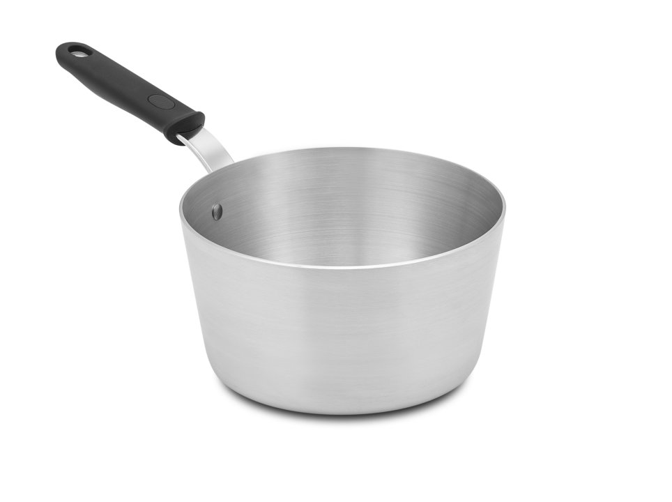 4 ½-quart Wear-Ever® tapered aluminum saucepan with natural finish and silicone handle