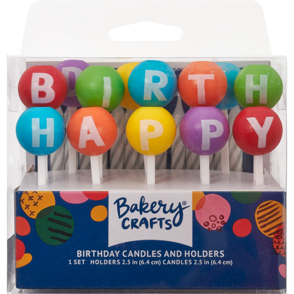 Bakery Crafts 3d Round Happy Birthday Candle Holders Candles DecoPac