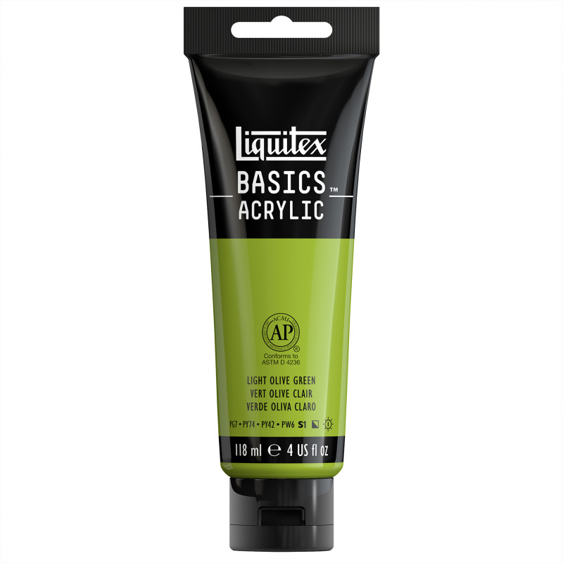 BASICS Acrylic Paint, 118 mL Tube, Light Olive Green