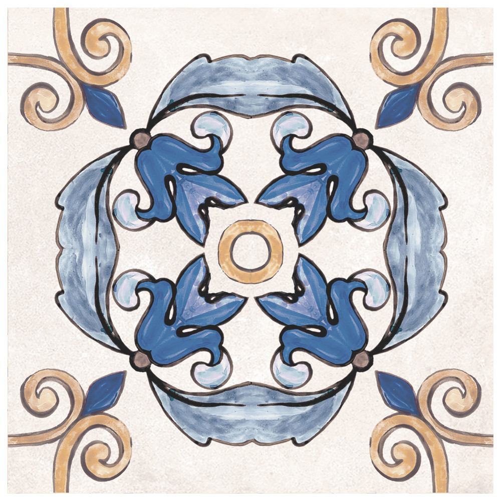 Toscana Giotto Decoro Mix 7-7/8 in. x 7-7/8 in. Porcelain Floor and Wall Tile