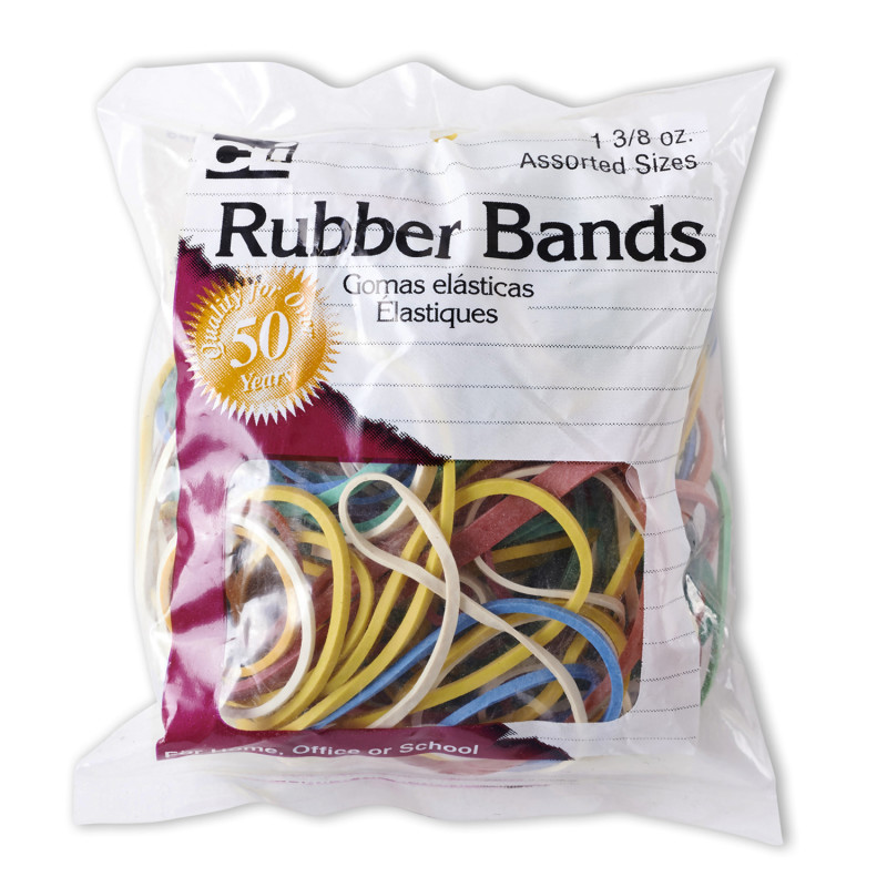 Rubber Bands, Assorted Sizes & Colors, 1 3/8 oz. bag
