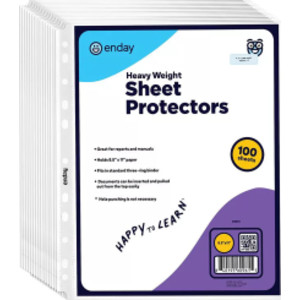 Sheet Protectors, Heavyweight Top Loading, Clear, 100 Pack