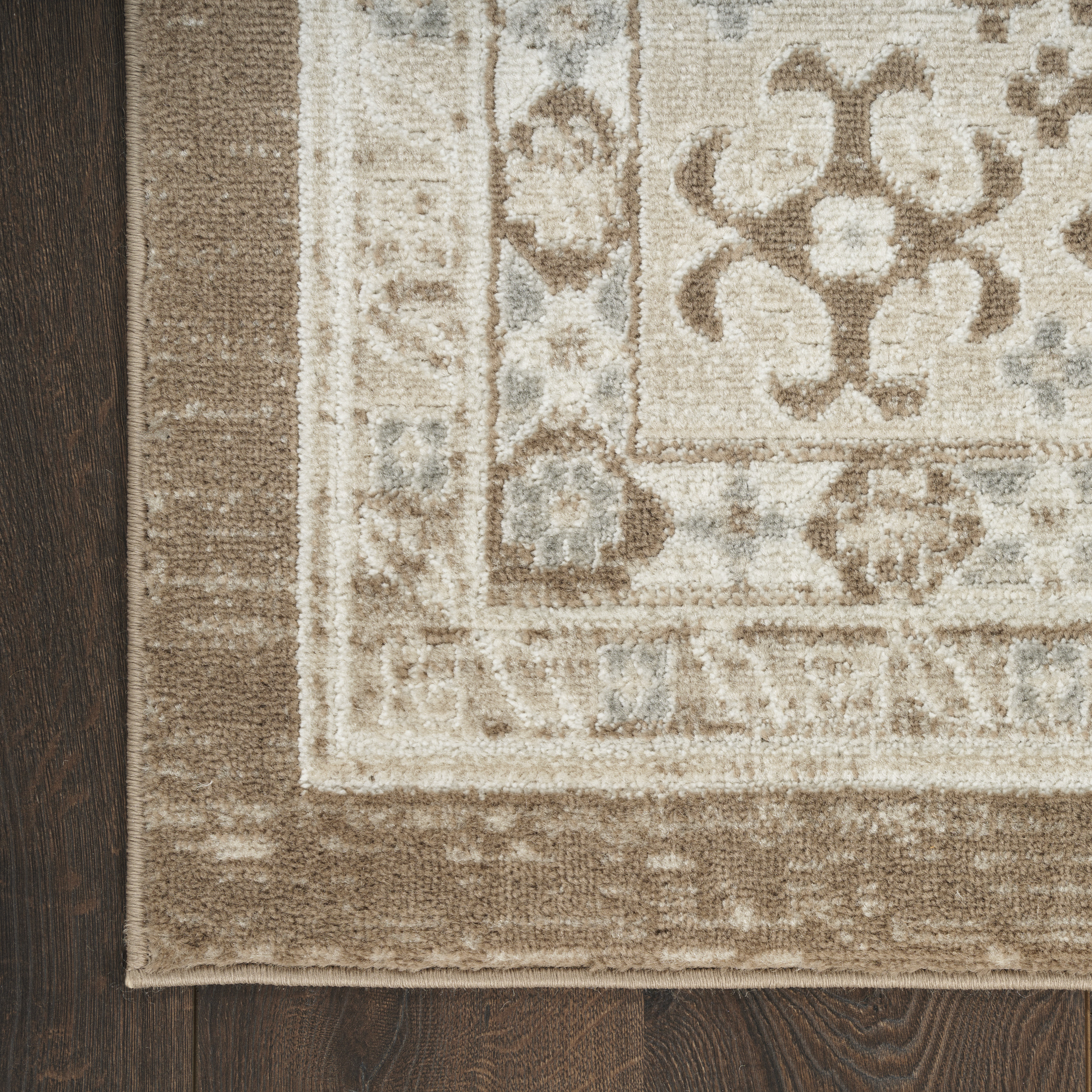 Nourison Serenity Home 7'10" x 9'10" Ivory Mocha Vintage Indoor Rug
