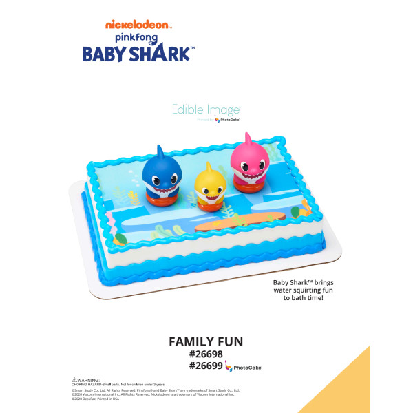 Baby Shark Family Fun The Magic of Cakes® PhotoCake® Enhanced Background Page