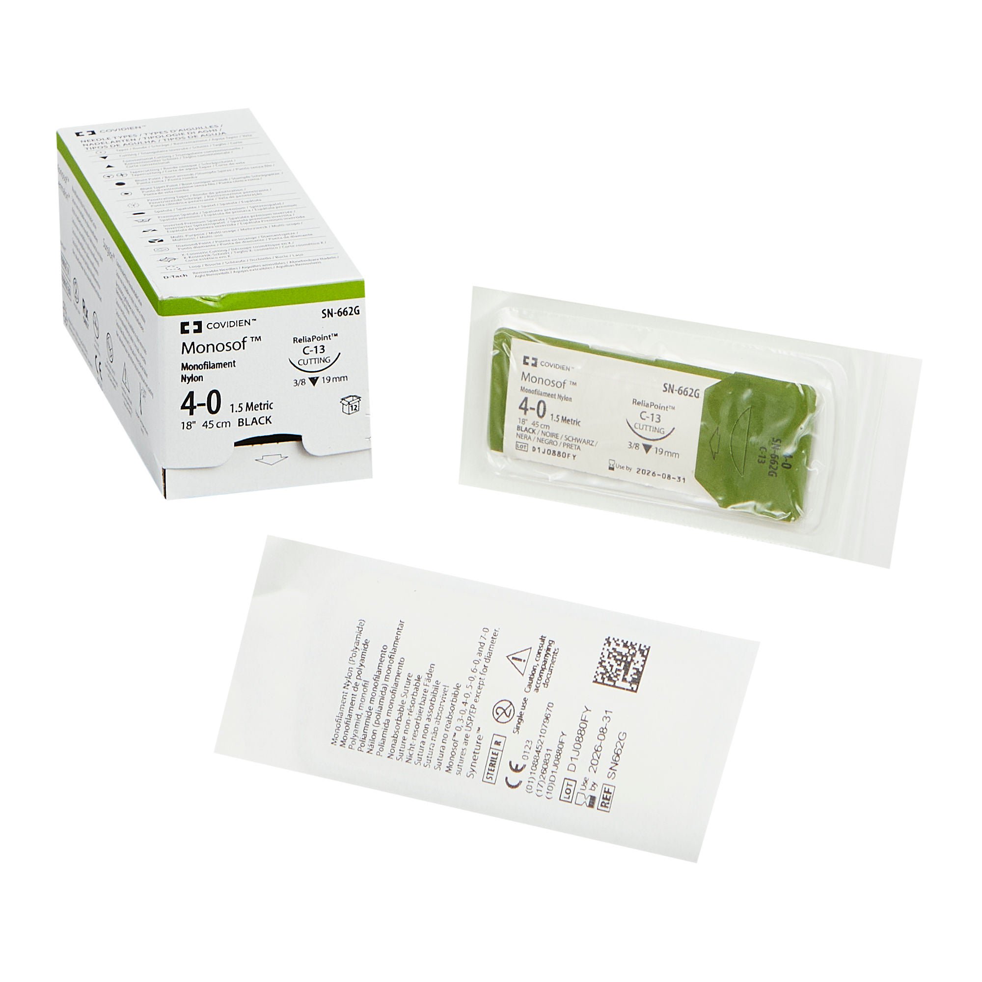 Monosof™ Nonabsorbable Suture with Needle, 3/8 Circle
