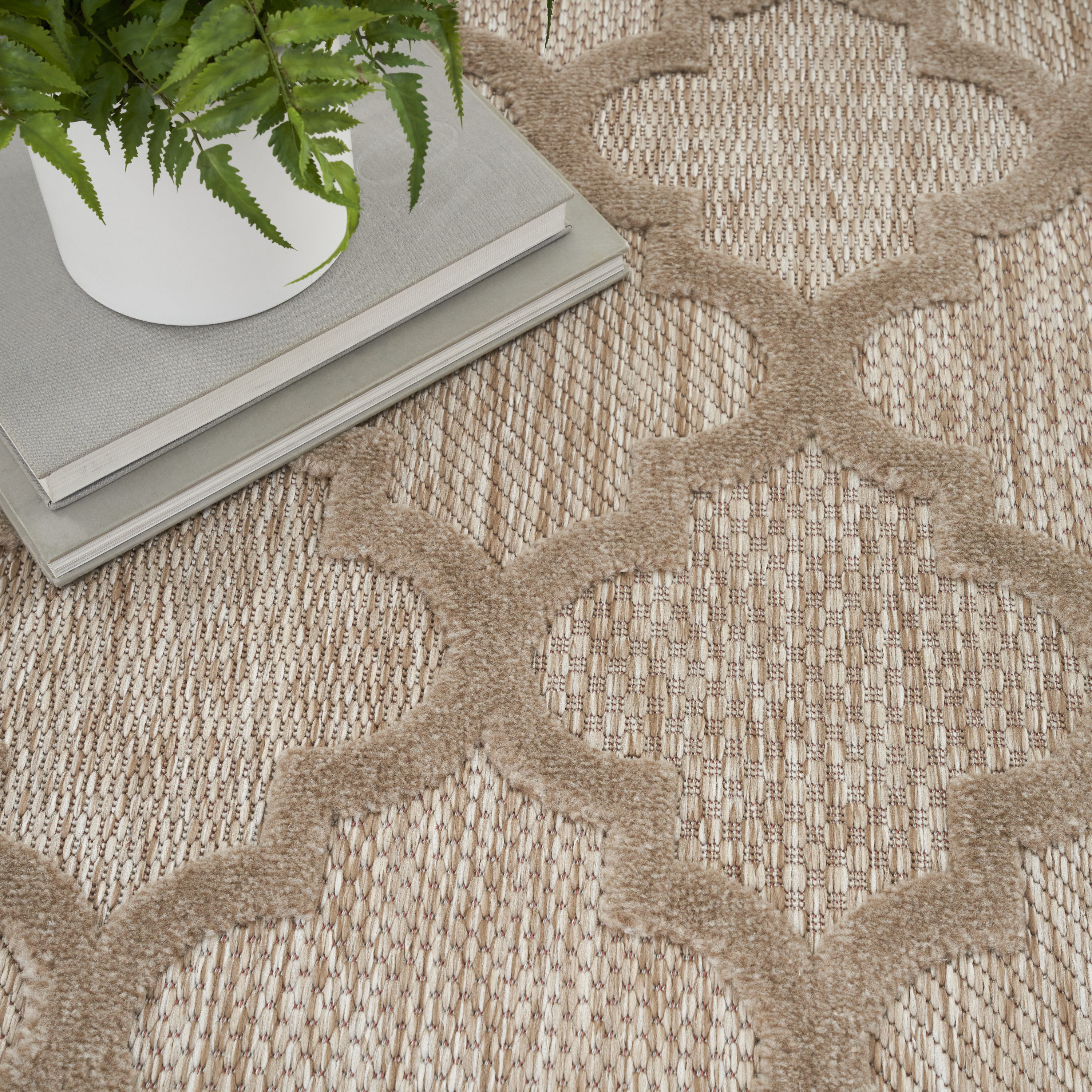 Nourison Easy Care 7' x 10' Natural Beige Modern Rug