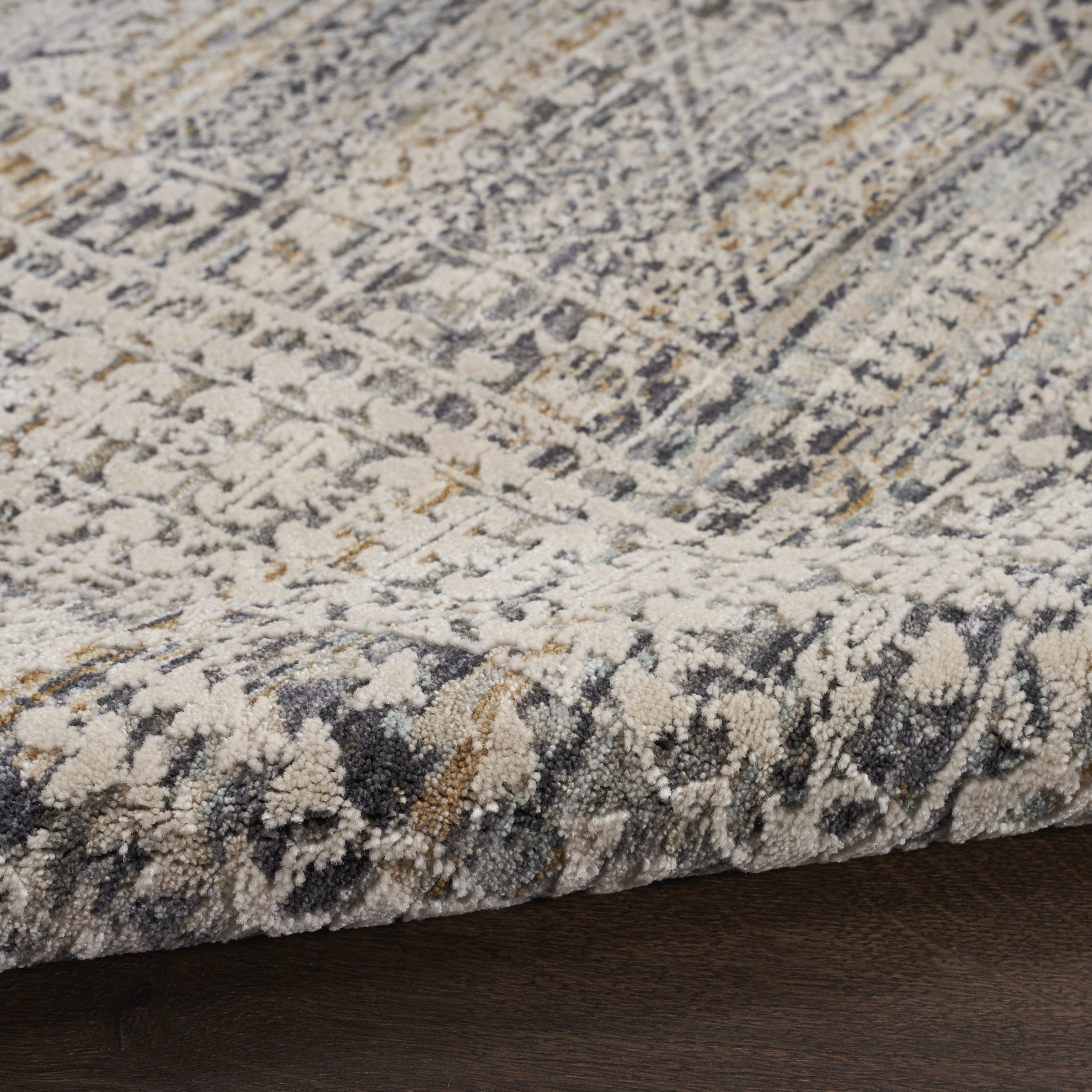 Nourison Lynx 2'3" x 12' Ivory Slate Vintage Indoor Rug