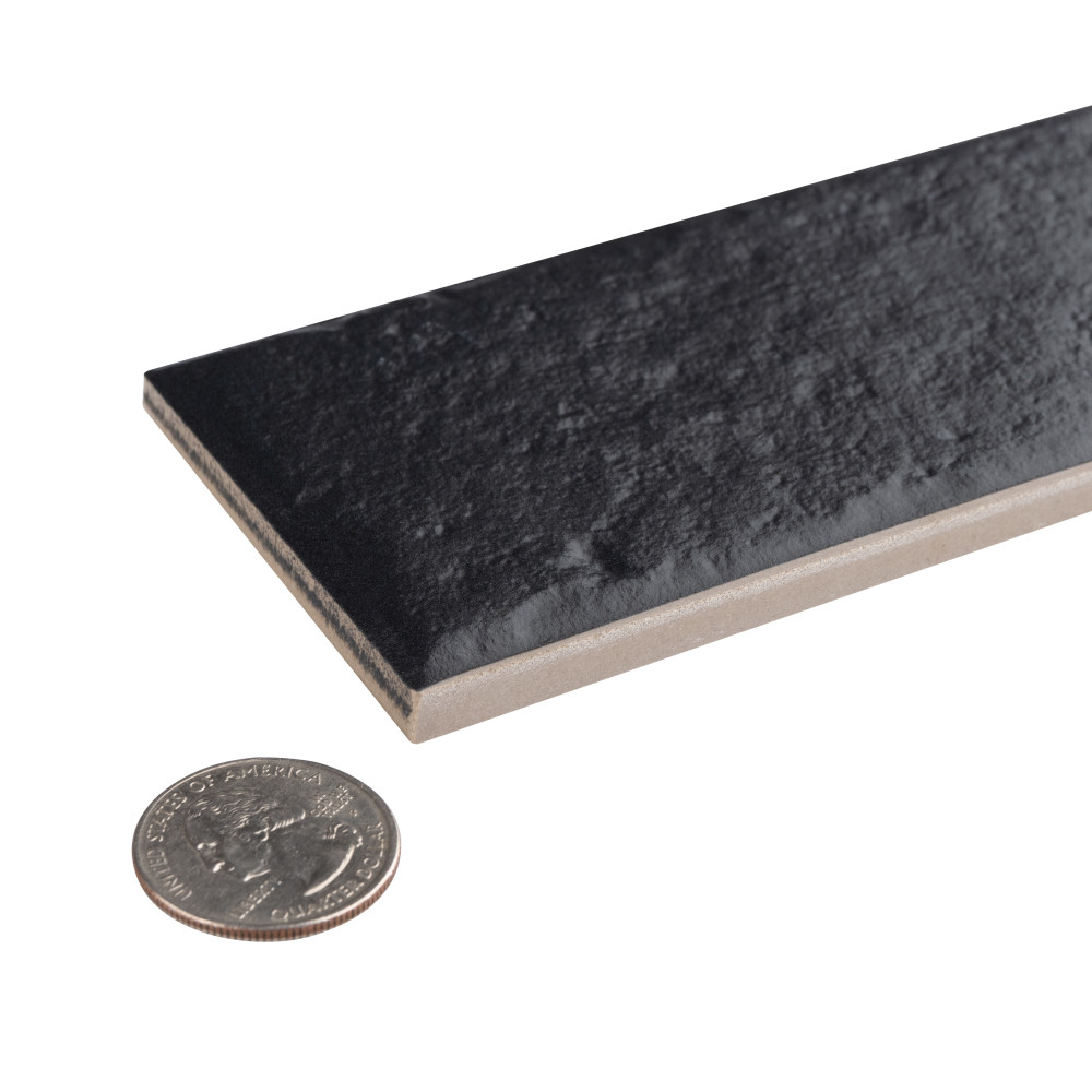 Sample – Brooklin Brick Black Porcelain Floor and Wall Tile