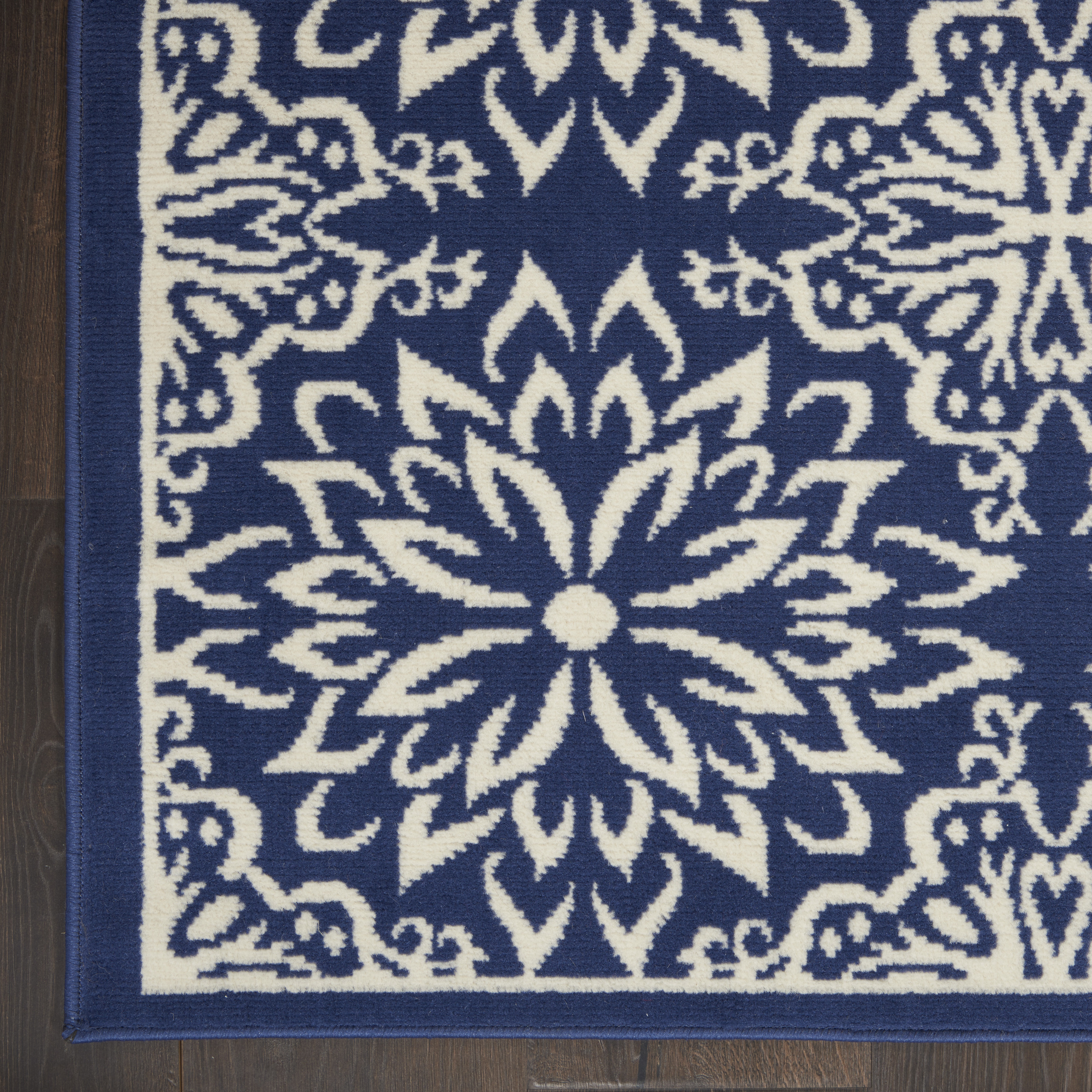 Nourison Jubilant 6' x 9' Navy Ivory Farmhouse Indoor Rug