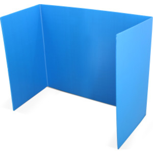 Blue Premium Corrugated Plastic Study Carrel, Pack of 24