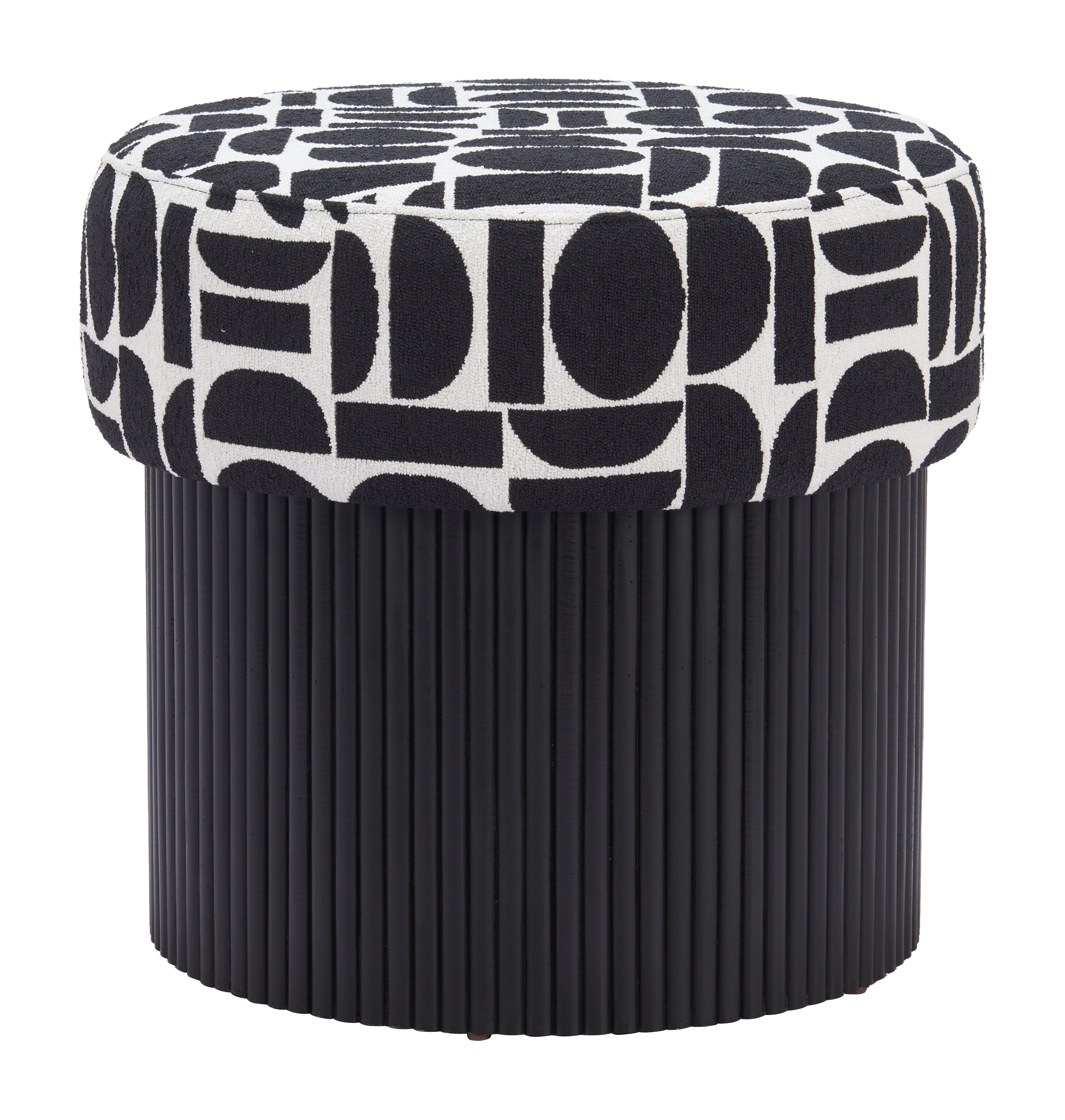 Boto Storage Ottoman Black & White product image