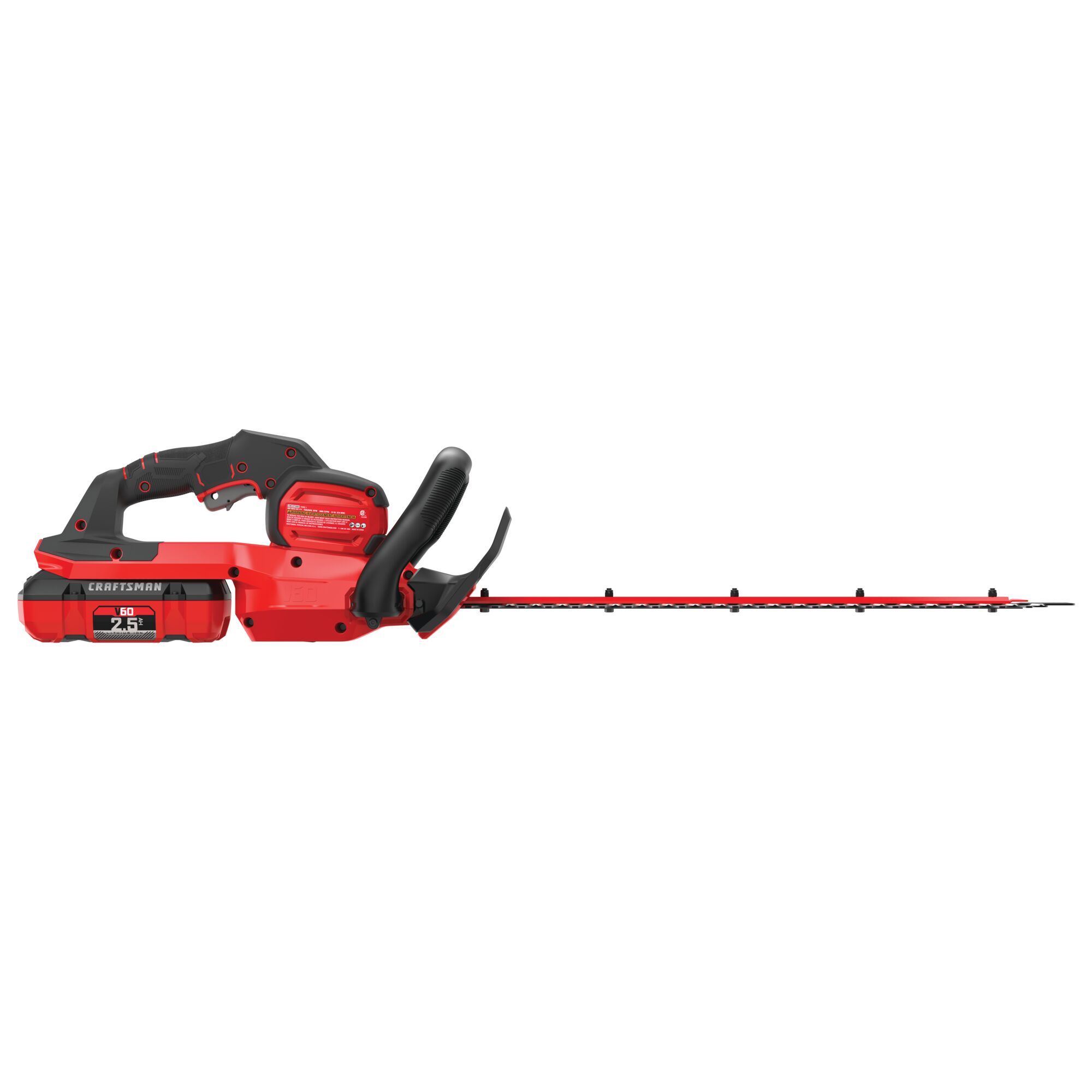 Right profile  view of cordless 24 inch hedge trimmer kit 2.5 Ampere hours.