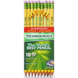 Pencils, #2 Soft, Yellow, Presharpened, Pack of 18