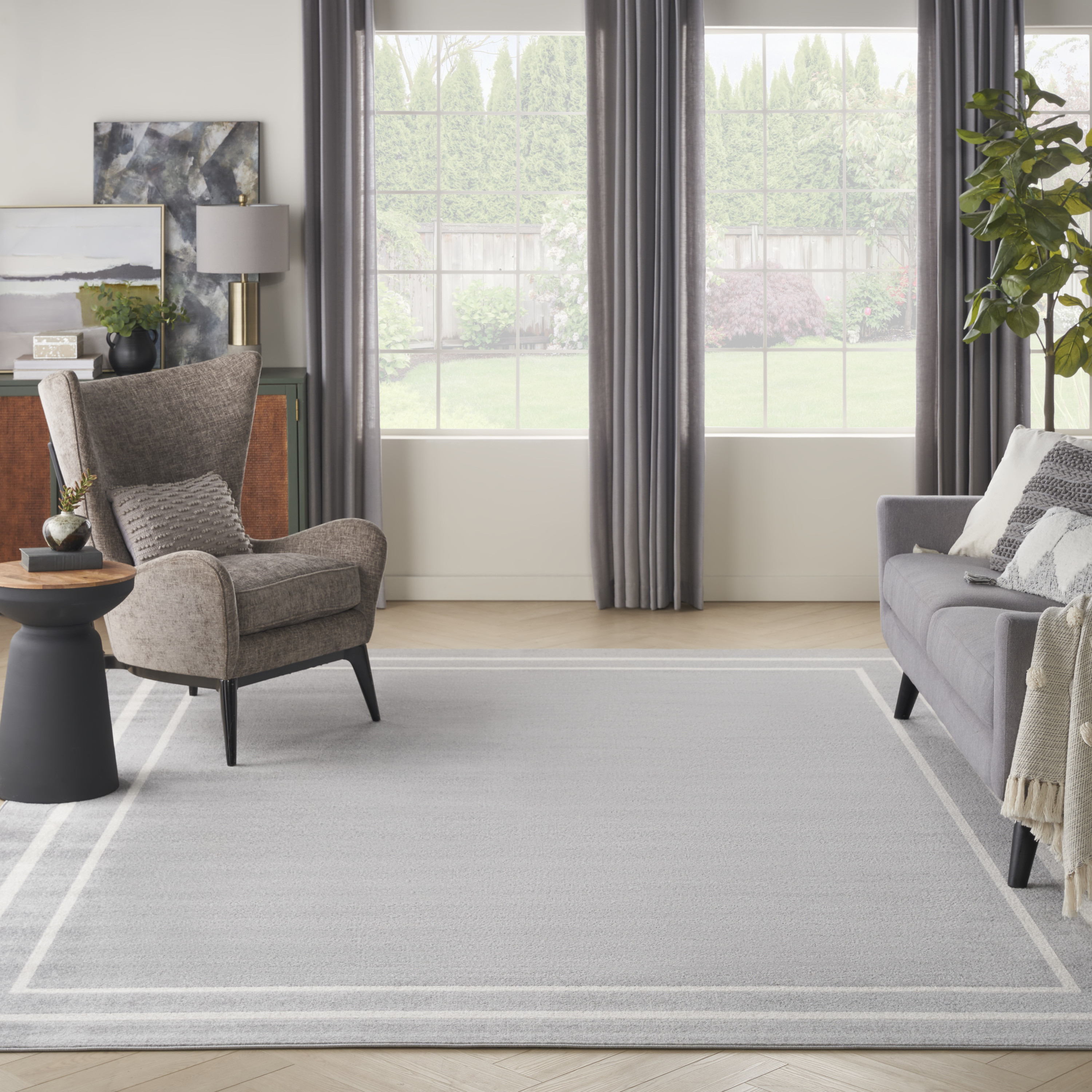 Nourison Nourison Essentials 8' x 10' Grey Ivory Contemporary Rug