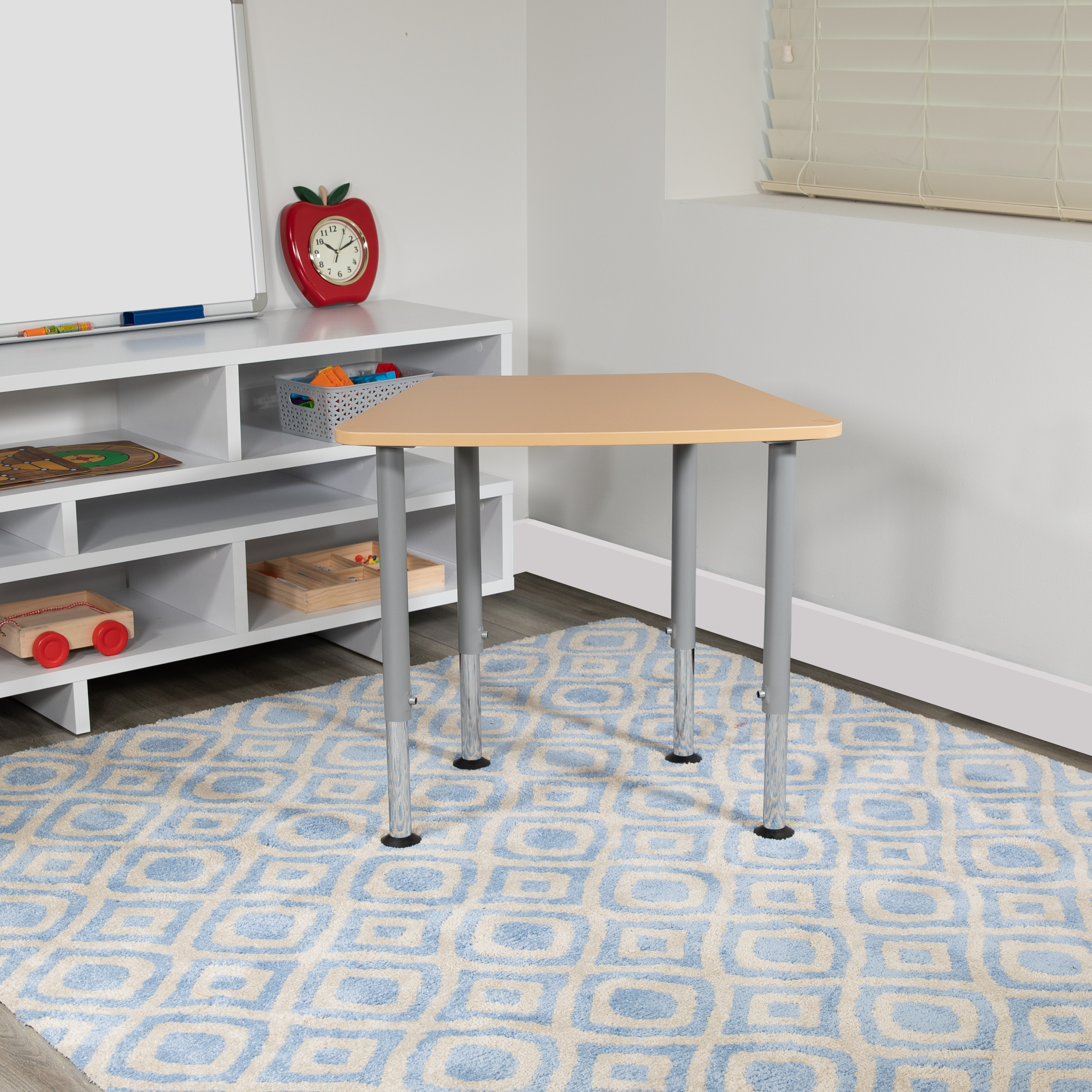Billie Hex Natural Collaborative Student Desk (Adjustable from 22.3" to 34") ...