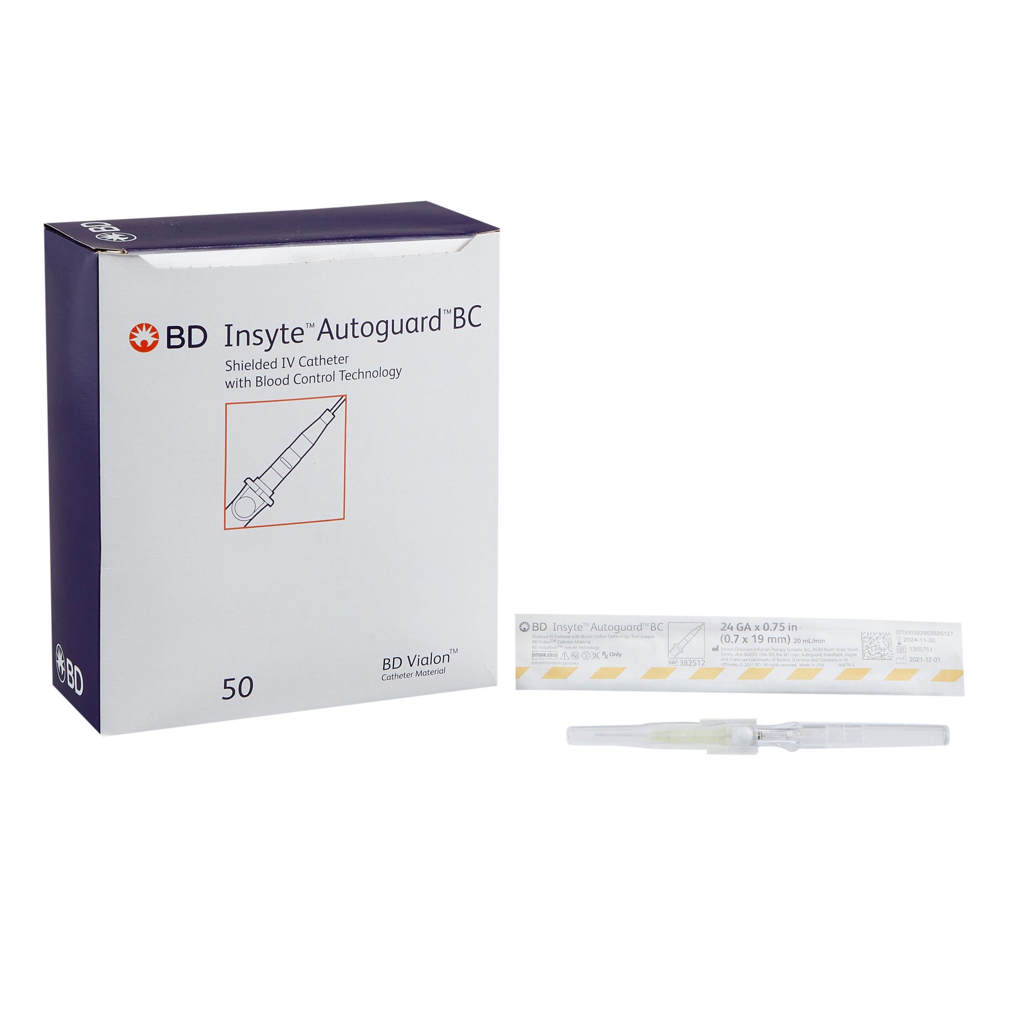 Insyte™ Autoguard™ Peripheral IV Catheter, 24 Gauge