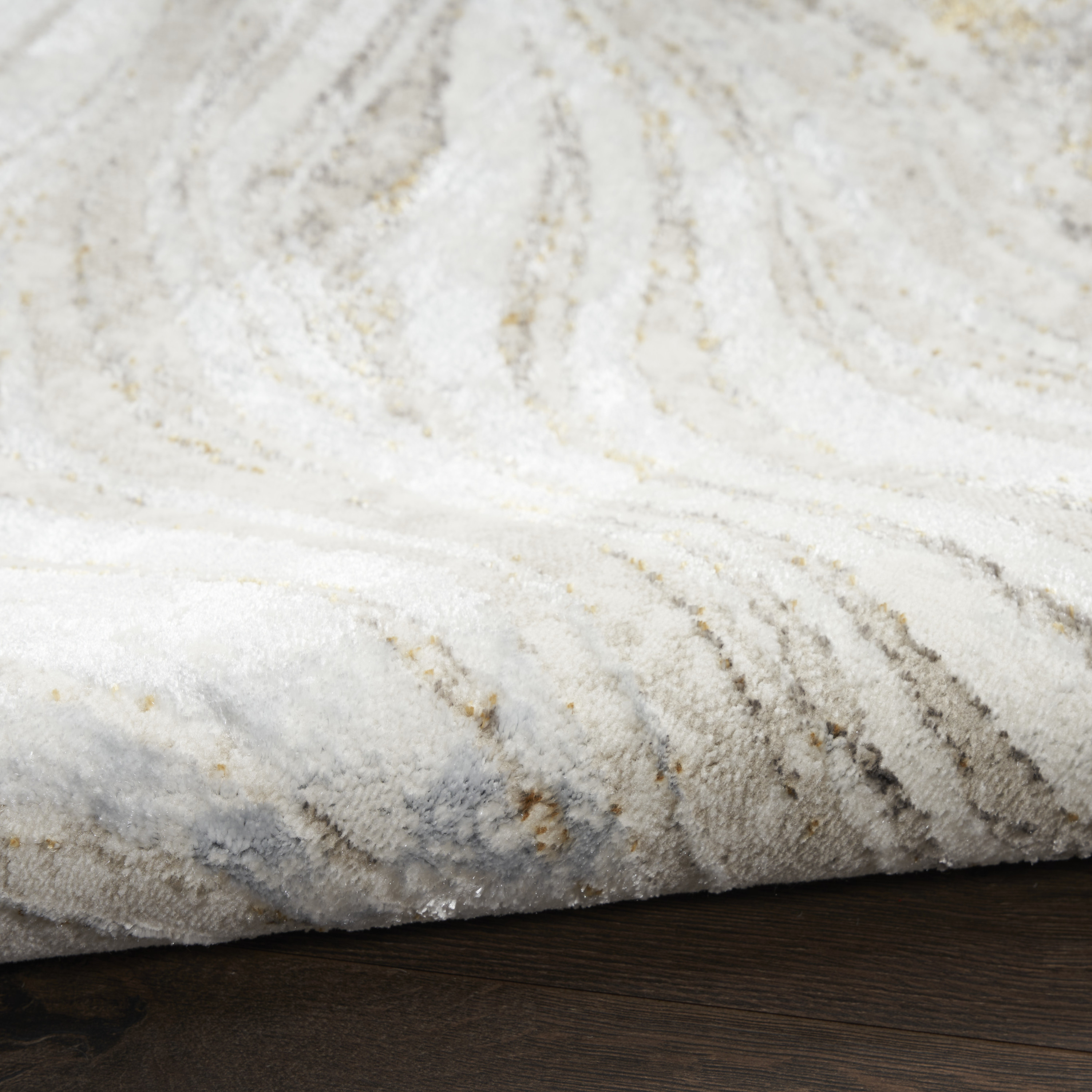 Nourison Glitz 3'11" x 5'11" Grey Gold Modern Indoor Rug