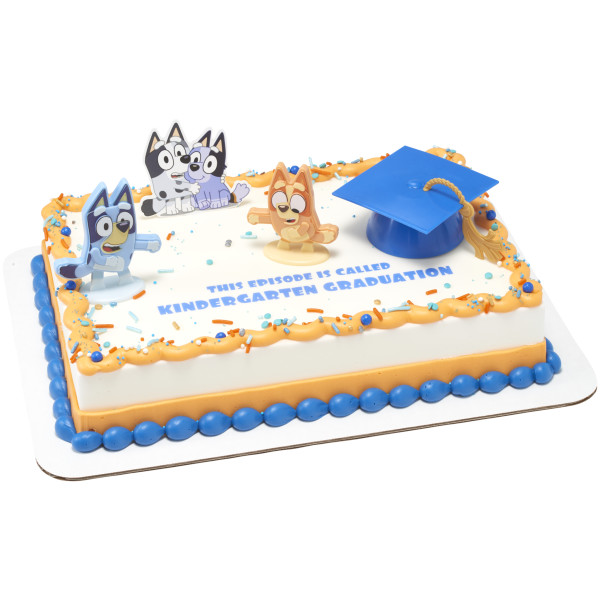 Blue Grad Cap With Tassel Layon