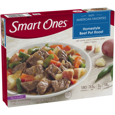 Smart Ones Homestyle Beef Pot Roast with Carrots, Onions, Potatoes Green Beans & Gravy Meal 9 oz Box