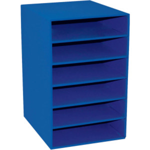 6-Shelf Organizer, Blue, 17-3/4"H x 12"W x 13-1/2"D, 1 Organizer