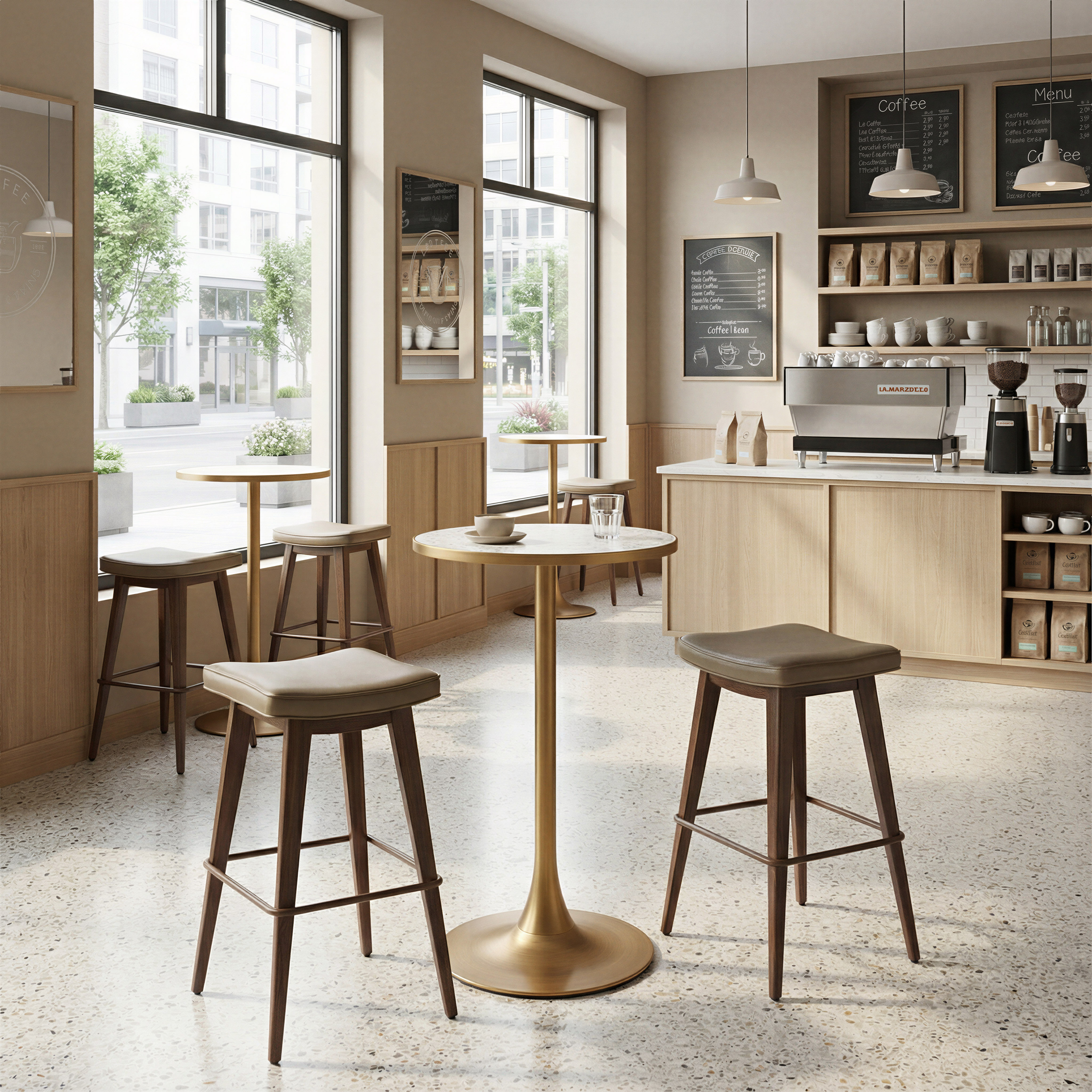 Divat Barstool (Set of 2) Taupe & Walnut product image