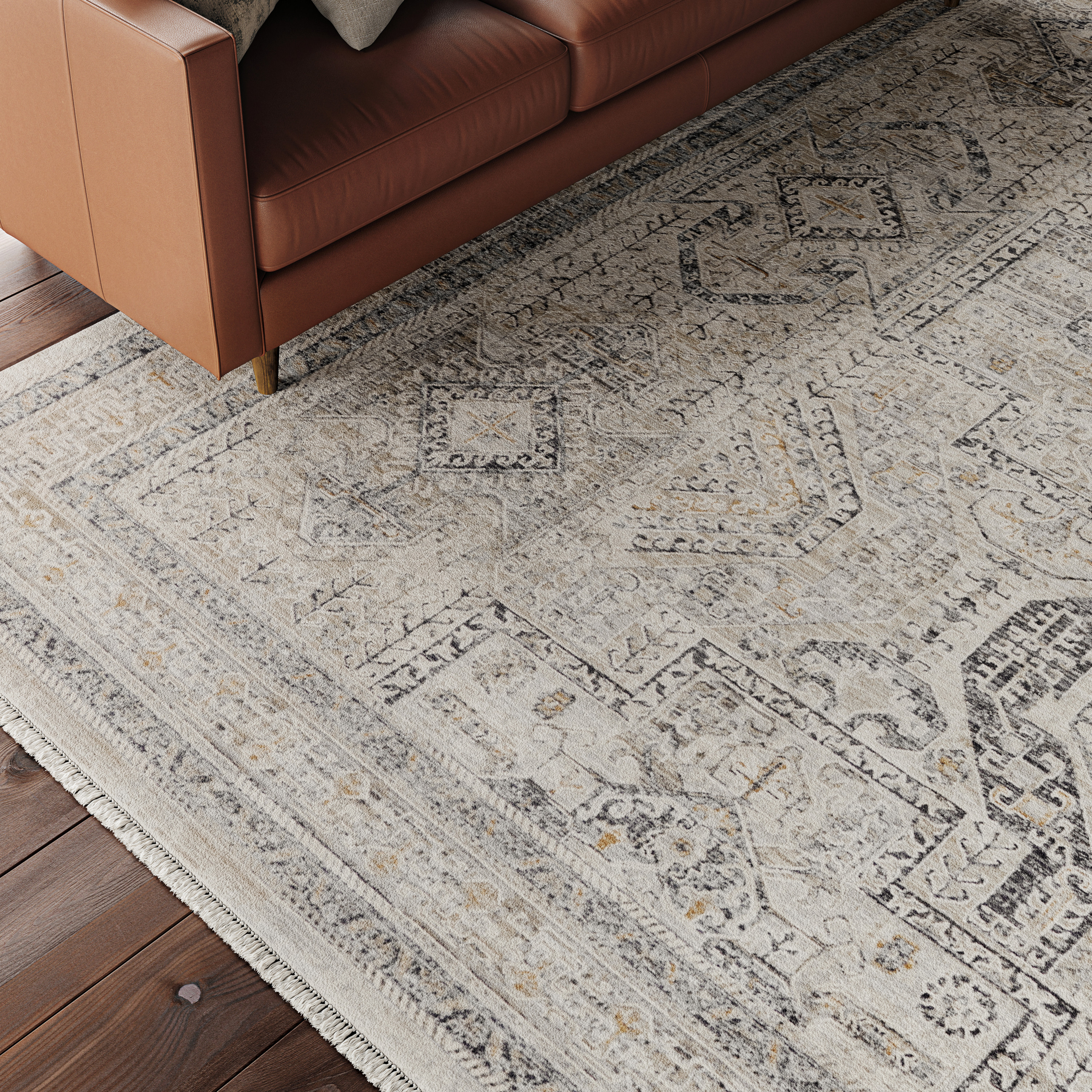 Nourison Lynx 12' x 15'9" Ivory Grey Blue Vintage Indoor Rug