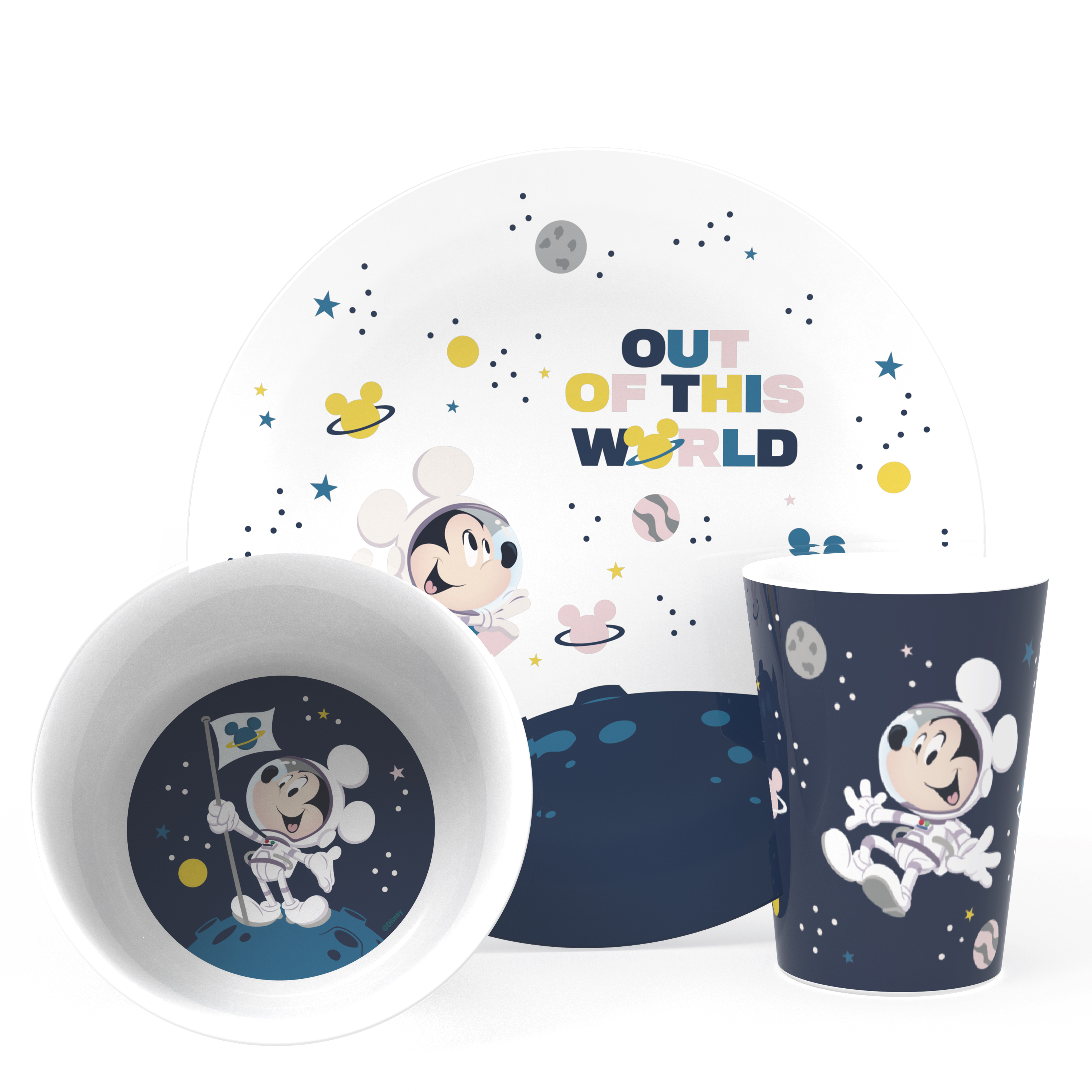 Disney Kids Dinnerware Sets, Outer Space Mickey Mouse, 3-piece set slideshow image 1